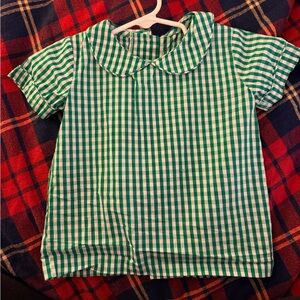 Little English Green Checkered Button Down Shirt